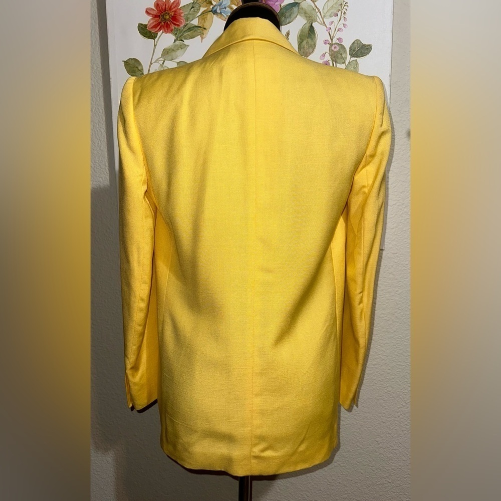 CHRISTIAN DIOR The Suit Vintage Yellow Jacket Size 4 - Picture 4 of 7